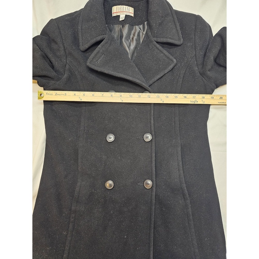 Forrani Forecaster Women's 100% Pure Wool Double Breasted Pea Coat Size 8 Black - Picture 5 of 10
